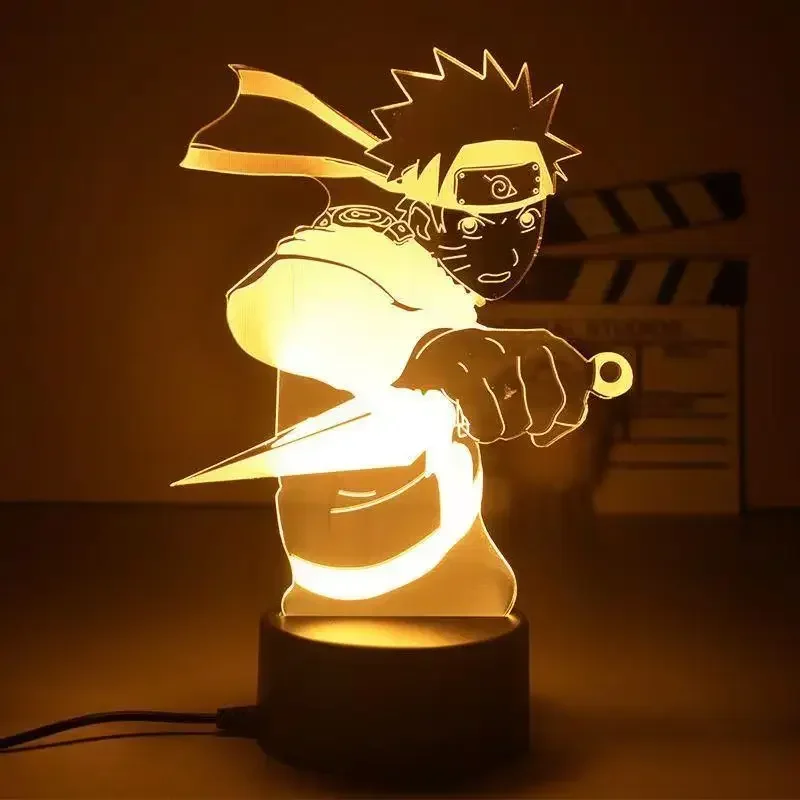 Veilleuse LED Anime NarAA3d Uzumaki, lampe de table Kakashi, figurines Hatake Akatsuki, jouets pour enfants, décor de chambre