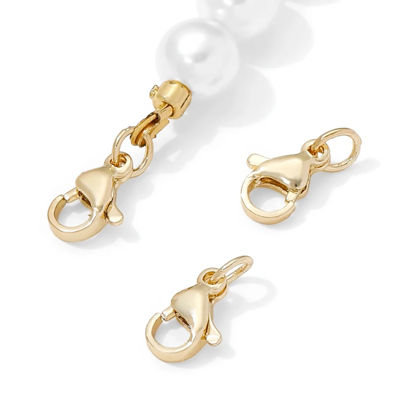 Klip Lobster Berlapis Emas Stainless Steel 10mm, Kunci Untuk Konektor Perhiasan Aksesoris Pembuatan Gelang DIY, Klip Untuk Perhiasan