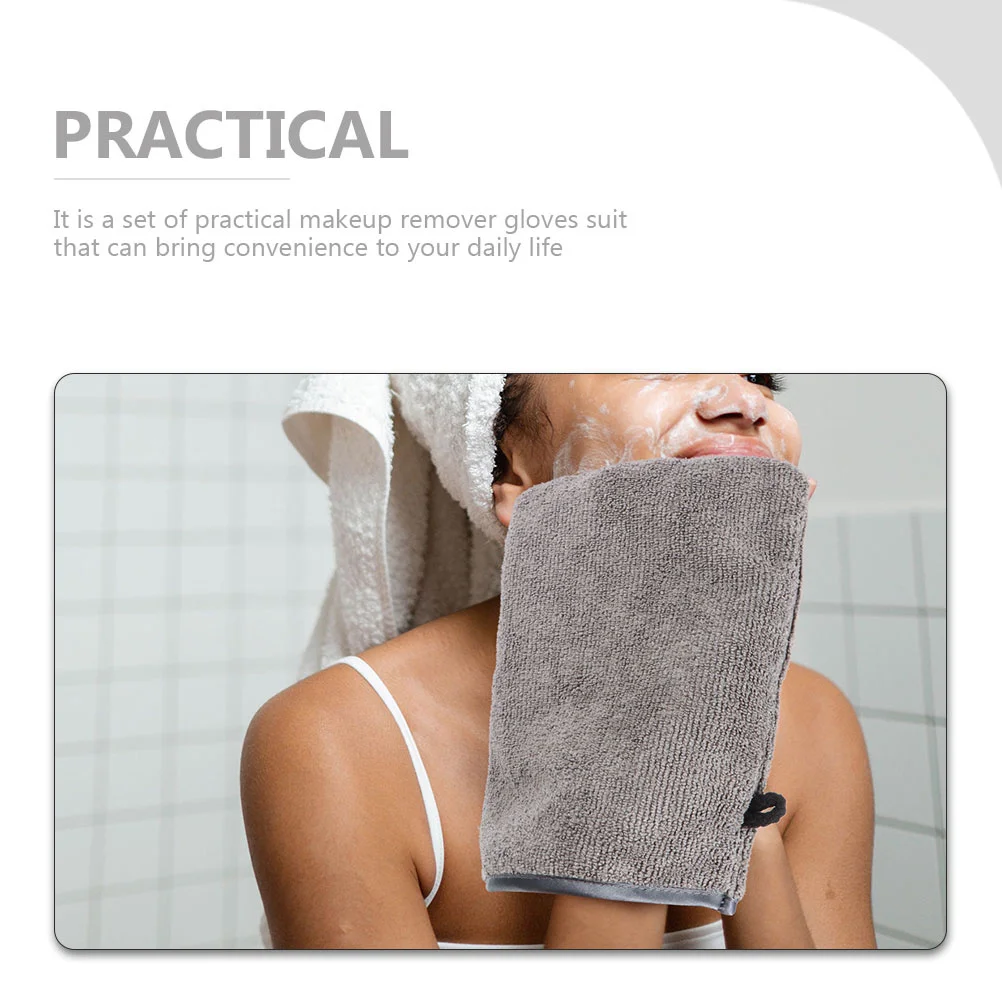 6 個メイク落とし布マイクロファイバー洗顔手袋再利用可能なポータブル洗顔ミットアイシャドウ口紅マスカラ用