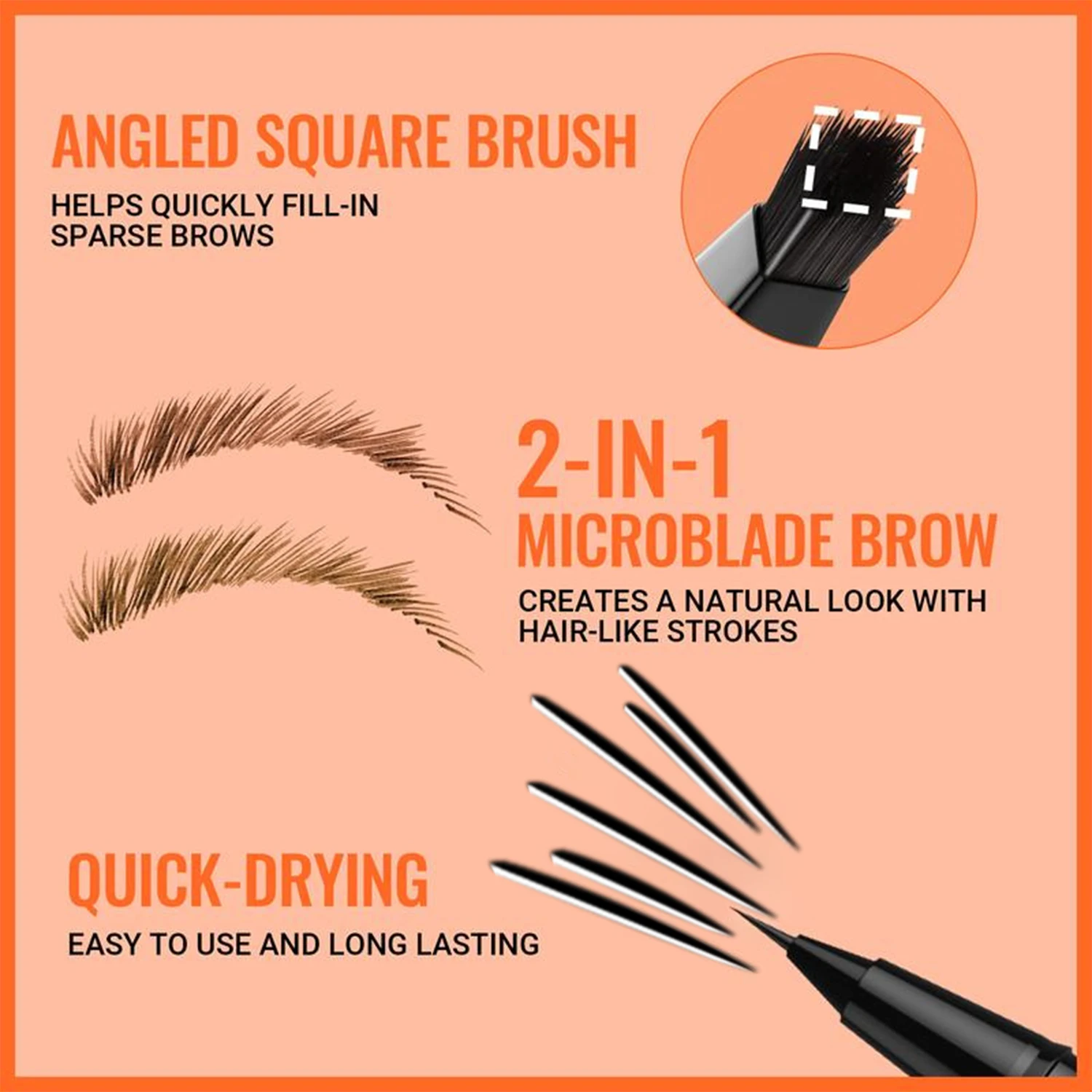 BARVENA natural smooth wild eyebrow pencil eyeliner two-in-one waterproof and sweat-proof double-ended eyebrow pencil