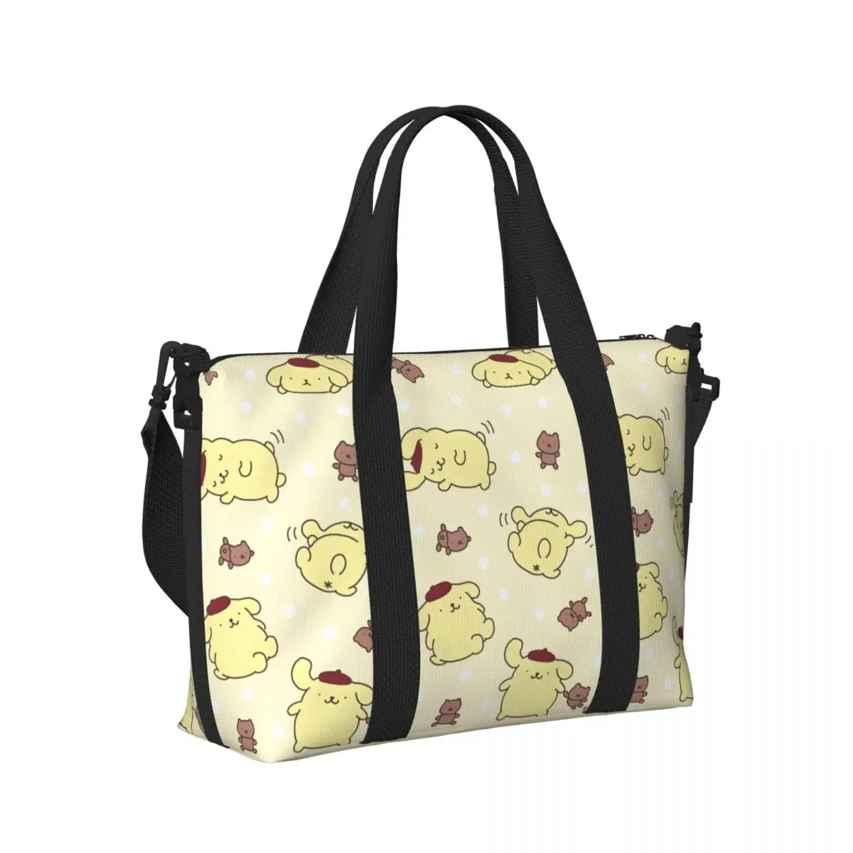 مخصص كبير Pompompurin حمل حقيبة المرأة الكلب أنيمي الكتف التسوق رياضة الشاطئ حقيبة السفر
