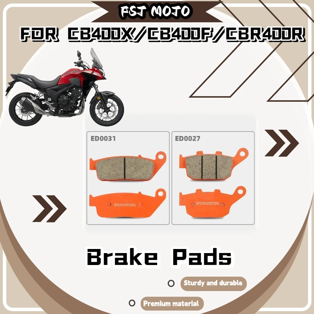 For CB400X/CB400F/CBR400R Ceramic Super Alloy Brake Pads Micro Low Wear Rate Extended Service Life Heat Stable Brake Pads