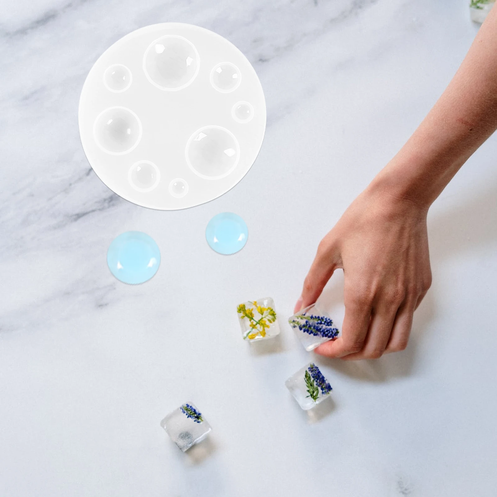 

6pcs Crystal Epoxy Silicone Jewelry Mold Round Desktop Ornament Making Hut High Quality Safe Eco Friendly Non Stick Easy