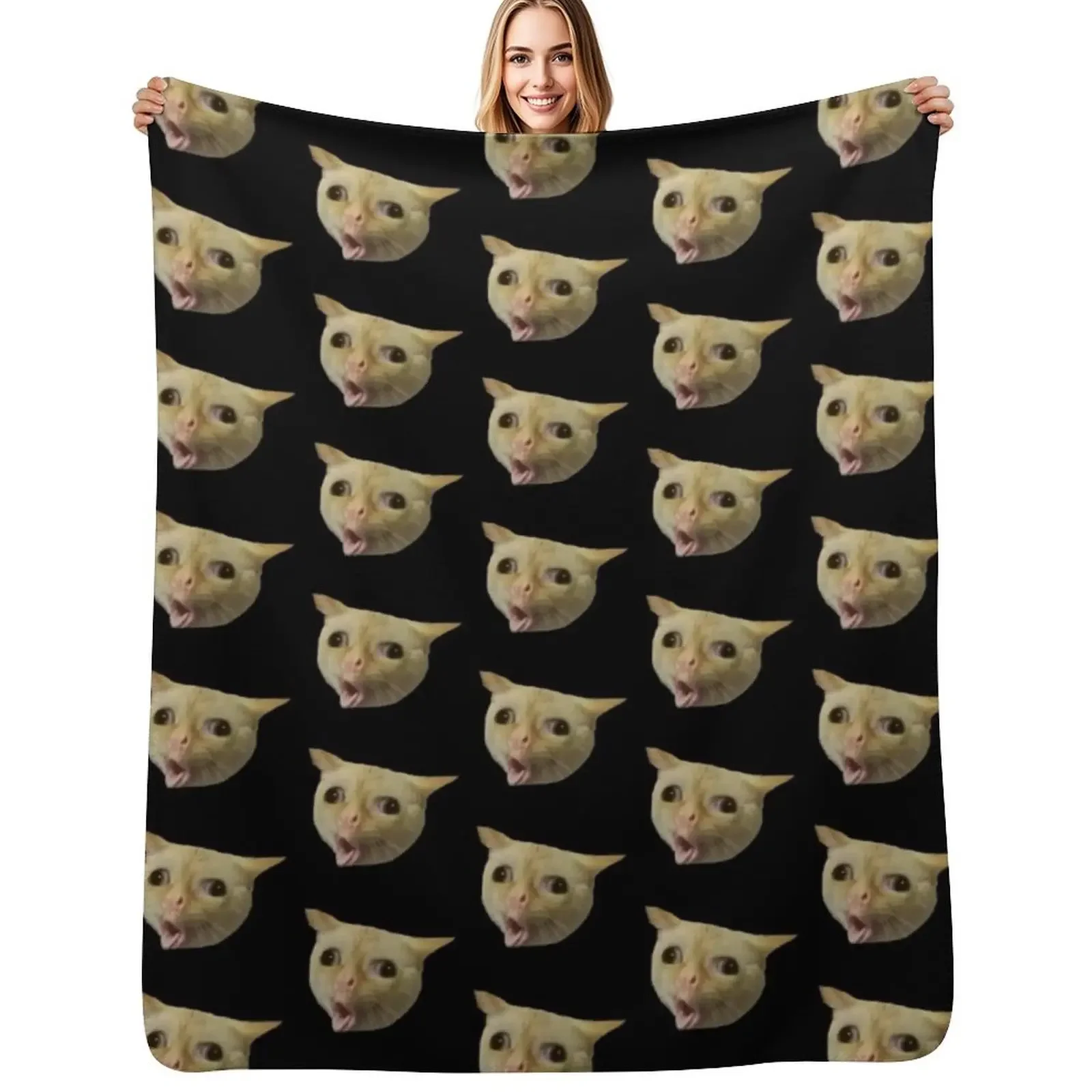 

Coughing cat meme Throw Blanket For Baby Picnic christmas gifts Blanket