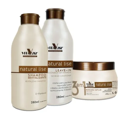 Detra Natural Trio Lise - Shampoo 280ml + Leave-In 280ml + Mask 400g