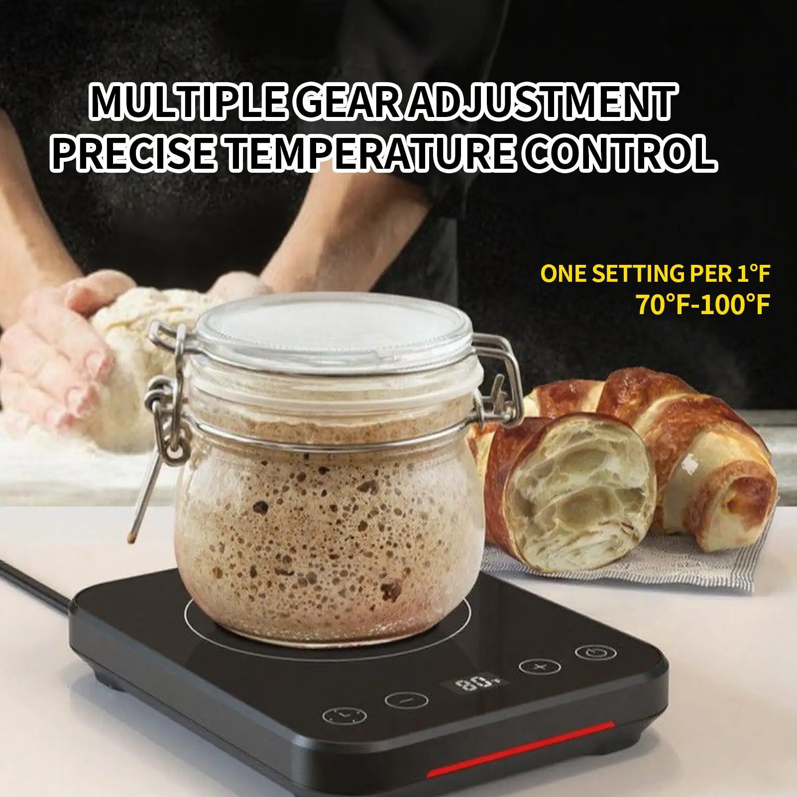 

Dough Warmer Kitchen Proofing Tool Auto On Off Dough Proofing Warming Mat with Timer for Bread Coffee Cheese Workplace RV