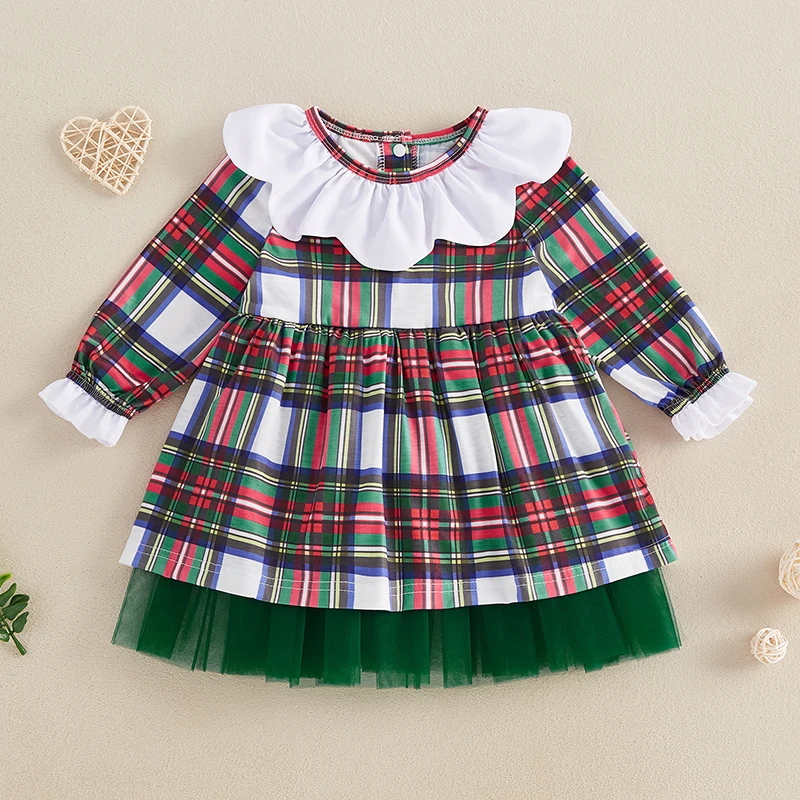 

Cute Toddler Winter Dress Floral Print Ruffle Sleeve Peter Pan Collar Velvet Patchwork Princess Dress