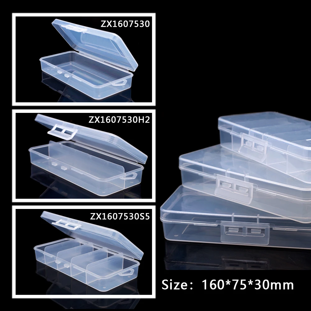 1PC 4 Kind of Portable Fishing Tackle Box Clear PP Plastice Storage Case For Fishing Lures Fish Bait Tools Accessories Pesca