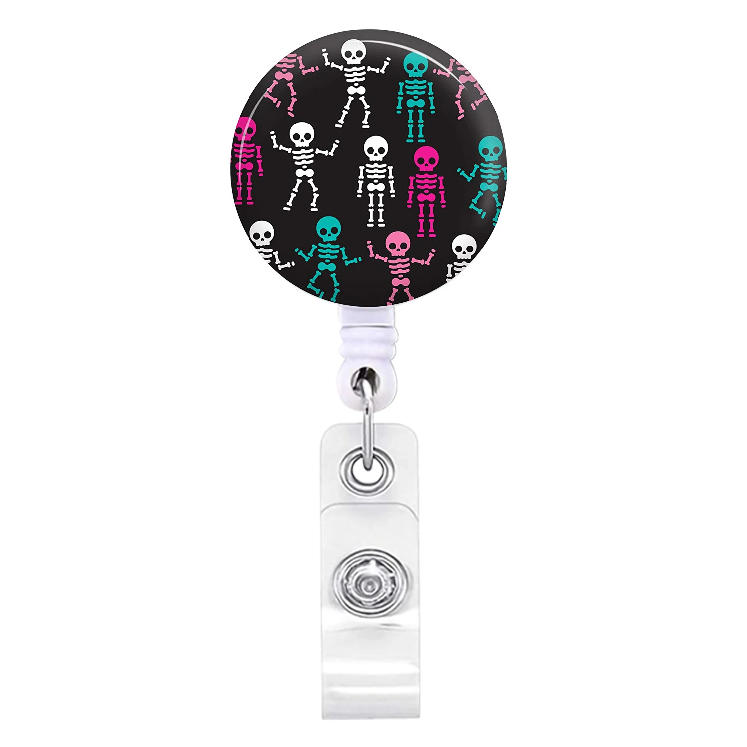 1 pz Cartoon Skeleton radiologia a raggi X retrattile infermiera medico Badge Reel clip ospedale studenti di medicina ID nome Badge Holder