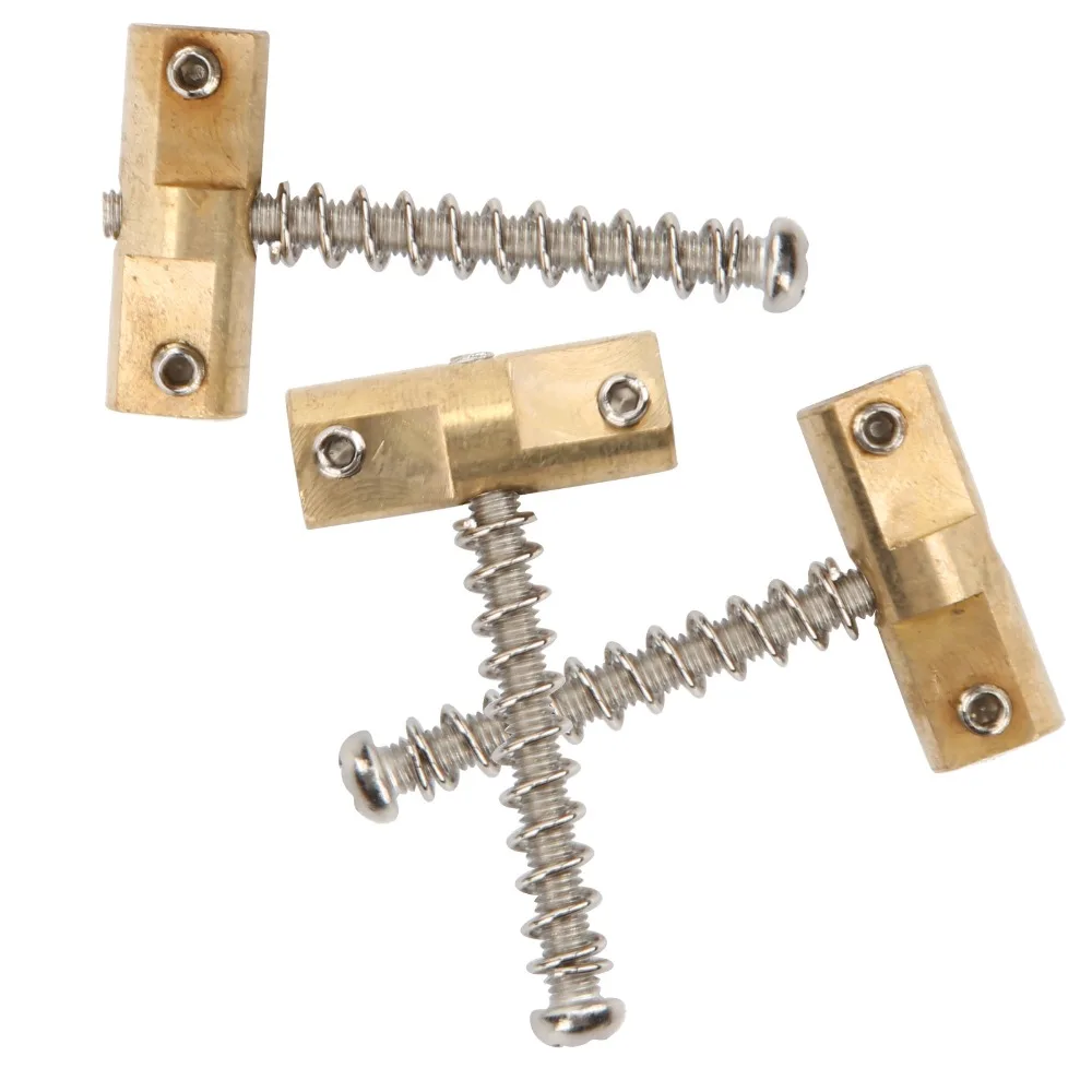 3PCS Professional Brass Color Guitar Bridge Saddles Metal Brass Bridge Saddles Compensated Guitar Saddles For Telecaster Guitar