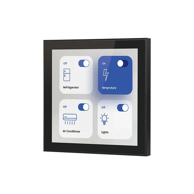 Portworld Original Design 7.6 Inch  square Screen Smart Touch Control Panel Built in RJ45 RS485 with Rugged Metal Housing