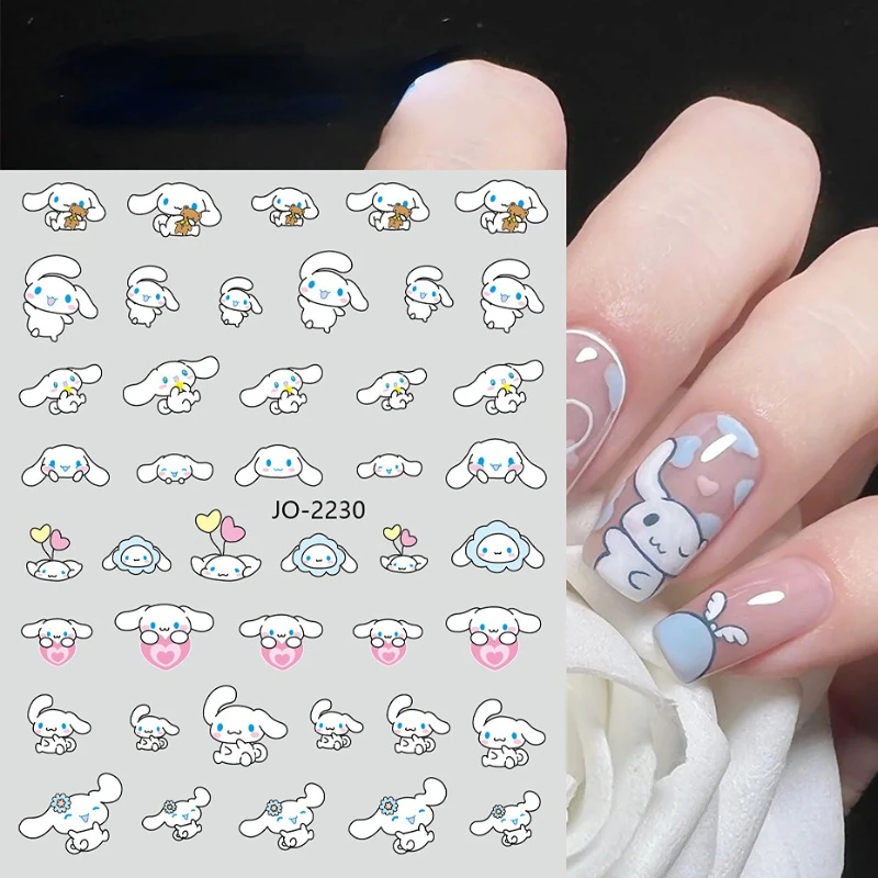 1PCS New Anime Sanrio Nail Supplies Nail Stickers Cartoon Melody Kulomi Cinnamoroll Cartoon 3D Adhesive Stickers Press on Nails