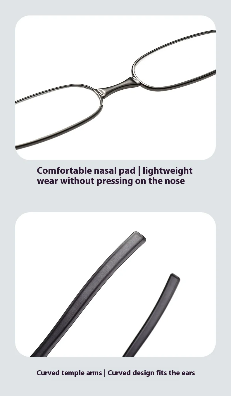 360 ° Rotierende, faltbare und tragbare Lesebrille, ultraleichte Lesebrille für Menschen mittleren Alters und ältere Menschen, 1,0 bis 4,0 – Detail 7