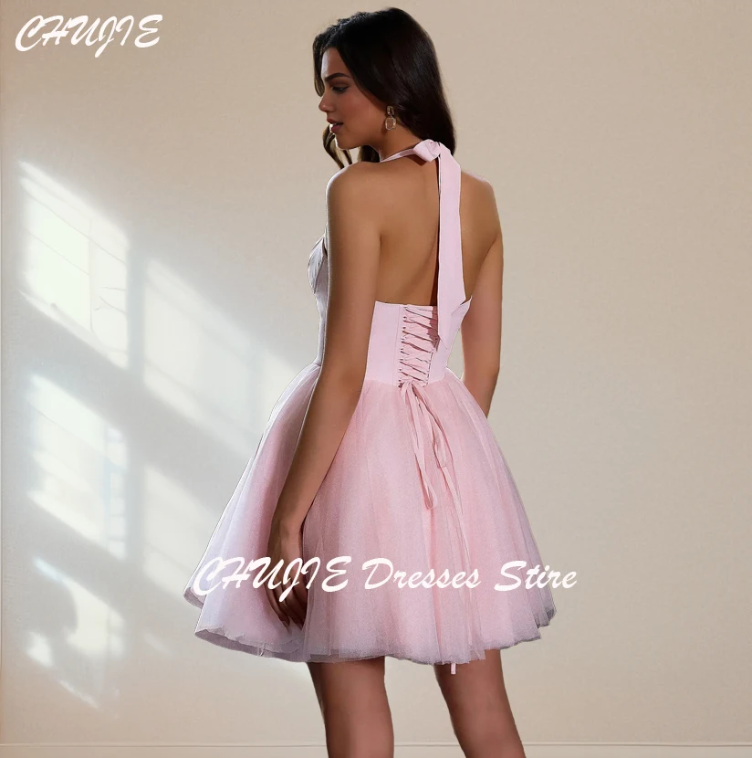 Robes de Cocktail modestes roses, Mini robe de remise de diplôme pour femmes, ligne A, robe de bal de mariage