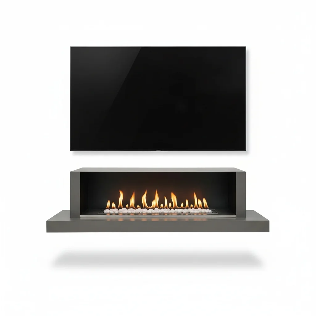 

Smart Bioethanol Fireplace, 700mm Stainless Steel Electric Remote Controlled Burner, Linear Biofuel Insert, Ventless Indoor Use