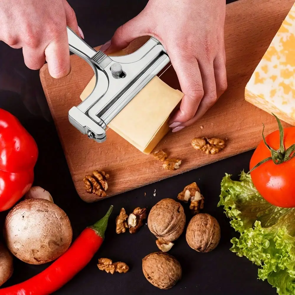 Stainless Steel Wire Cheese Slicer Cheese Planer Tool  Adjustable Thickness Cutter Soft Semi-Hard Hard Cheeses Kitchen Cook Tool