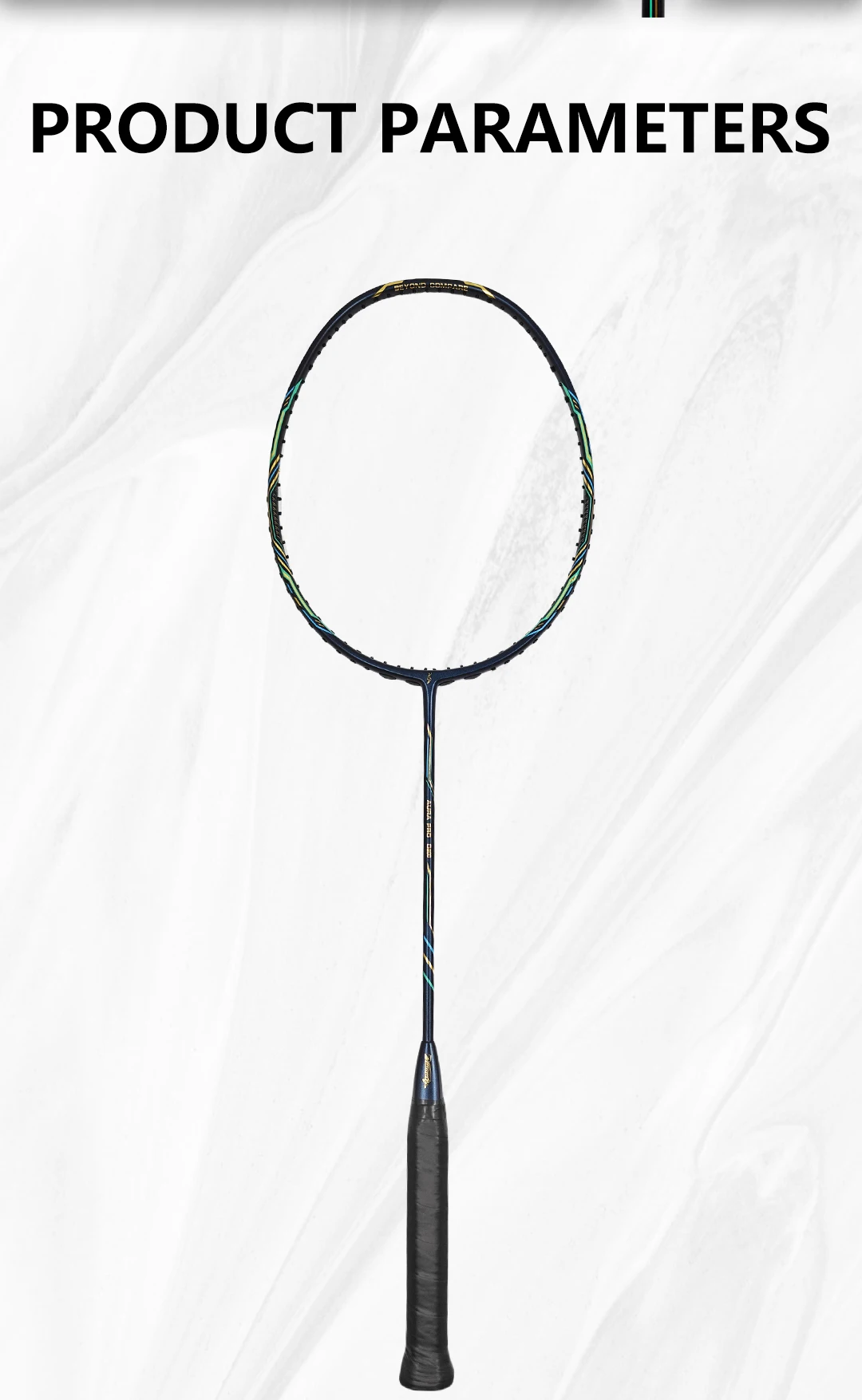 

D200 Professional Carbon Fiber Badminton Racket Lightweight Smooth Graphite Shaft Soft Hardness Durable Offensive Grip