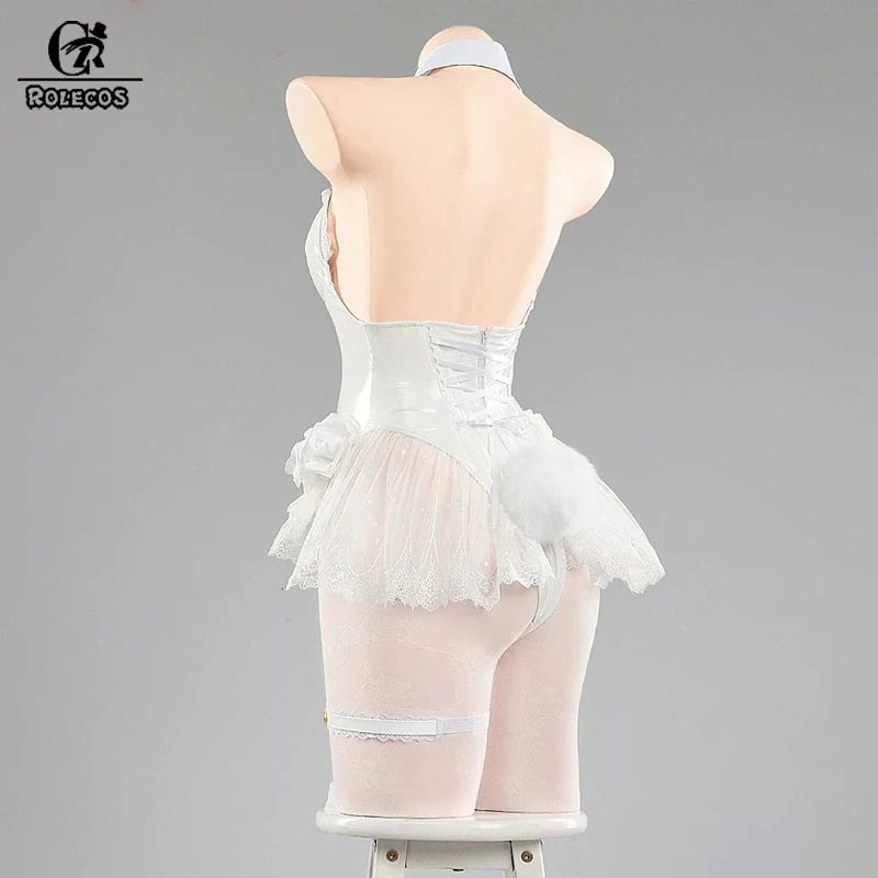 ROLECOS Game Blue Archive Yurizono Seia Cosplay Costume Sexy Bunny Costume Women Sexy Cosplay Suit White Jumpsuits Uniform view 2