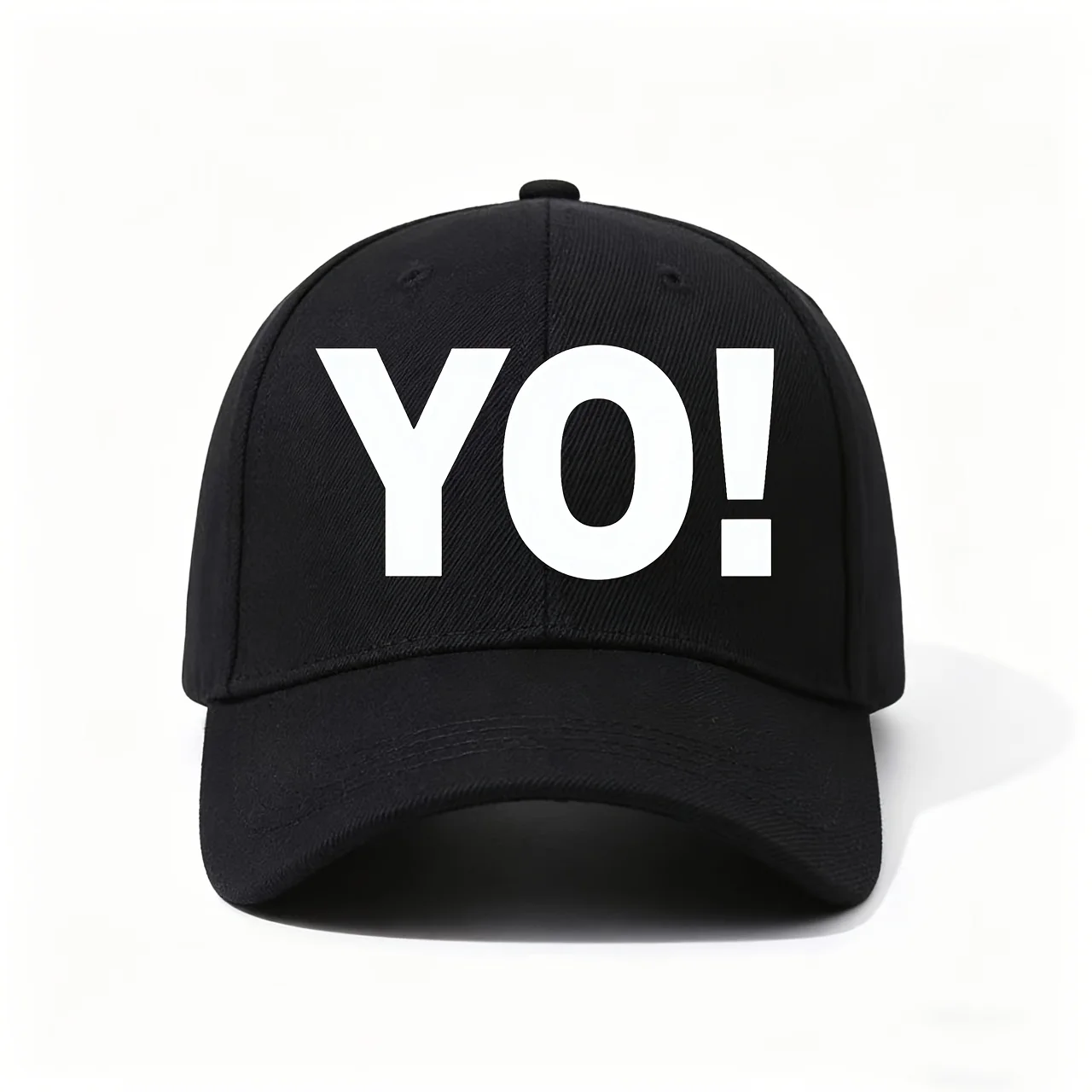 Baseball Cap, Featuring The Bold YO! Statement Print, Crafted from Breathable Fabric with Pre-Curved Brim, Perfect for Casual St