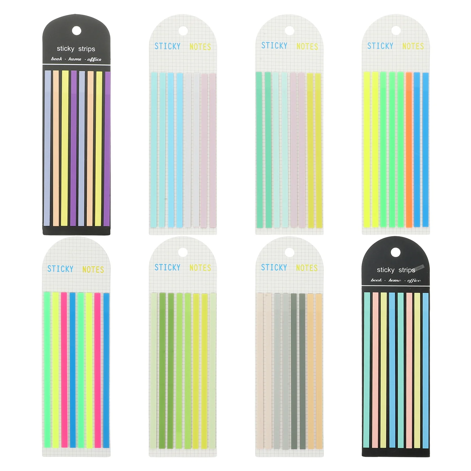 

8 Sets Colorful Bookmark Morandi Index Post Highlight Strips Card Installed Highlighter Stick Tabs Labels