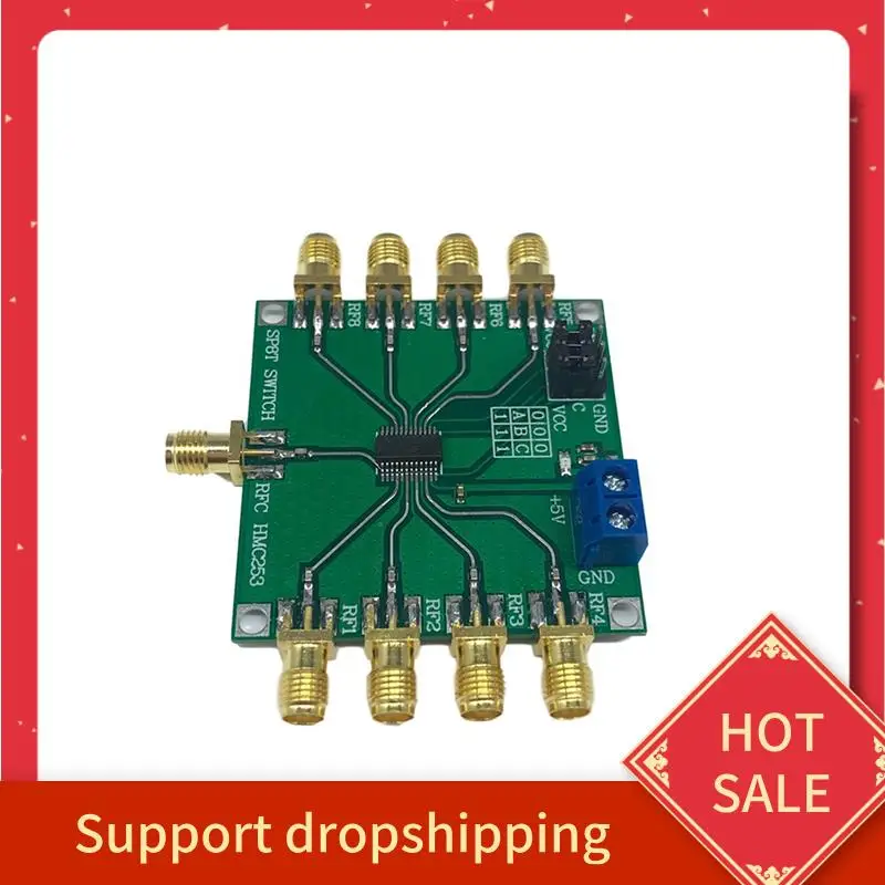 

B44C 4X HMC253 DC-2.5 ГГц Многофункциональный RF однополюсный восьмипозиционный переключатель Радиочастотный переключатель Выберите модуль антенны