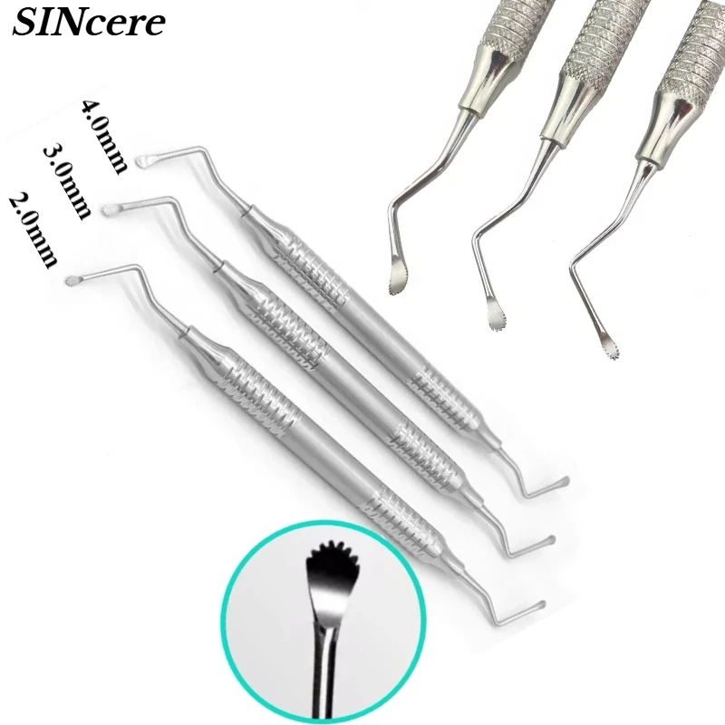 

Стоматологическая кюретка с зубцами, кюретка Gracey Bone, двойные концы, восстанавливающая ложка, кюретка, зубчатые инструменты для имплантации