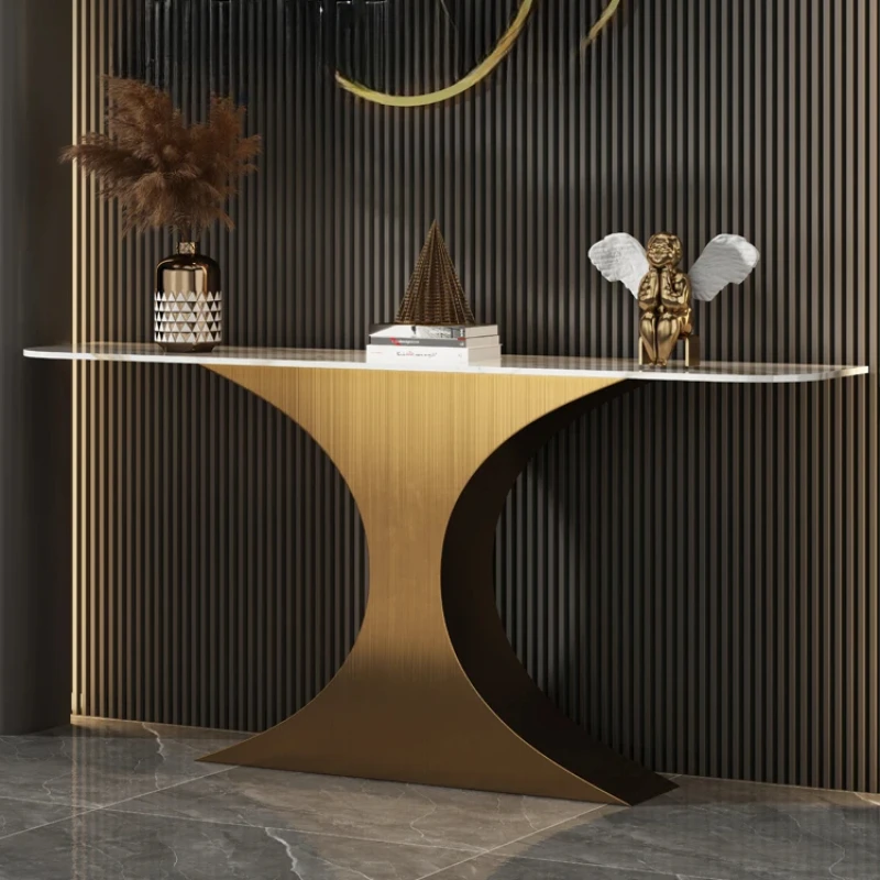 

Luxury style high-end villa hotel, modern and minimalist entrance, entrance end, foyer table, corridor, shelf, foyer