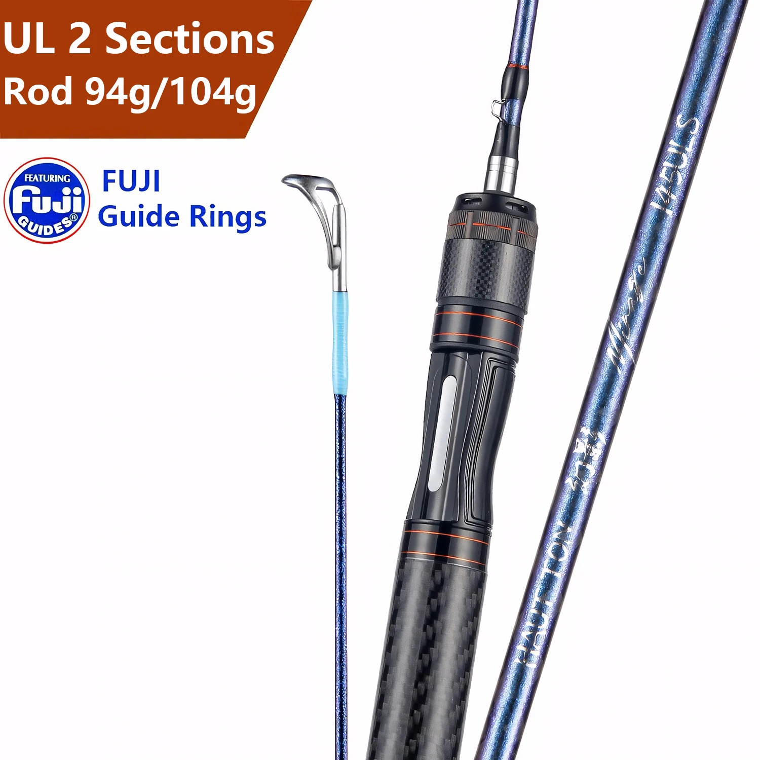 

2-Section UL Full Carbon Fiber Lure Rod,FUJI Guide Rings Fishing Pole,Stream Trout Carp Bass Fishing Rods,Spinning / Casting Rod