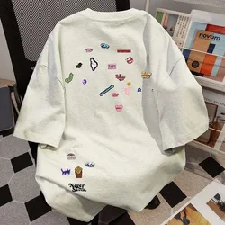 Cute Fun Printed t-shirt uomo e donna in puro cotone Streetwear Summer Fashion Trend coppia comoda Top a maniche corte Harajuku