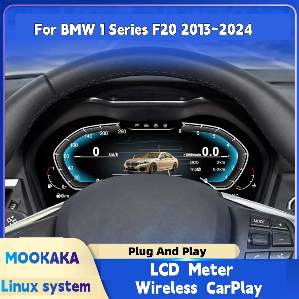 For BMW 1 Series F20 2013~2024 Carplay LCD Digital Dashboard Virtual Cockpit Cluster Speedometer Instrument Panel HD Display OEM
