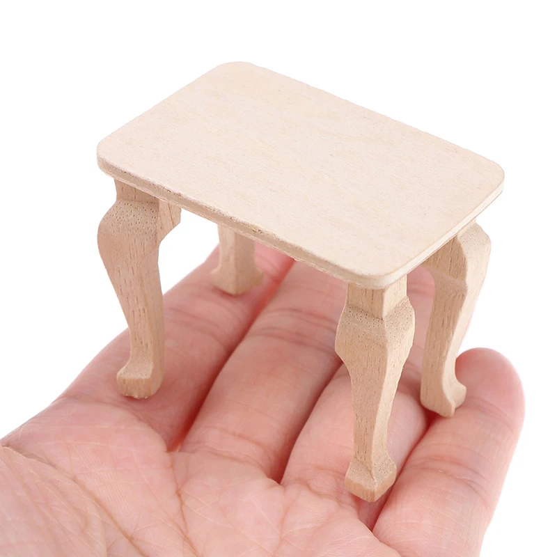 1:12 Dollhouse Miniature Accessories DIY Mini Wooden Table Doll House Decor