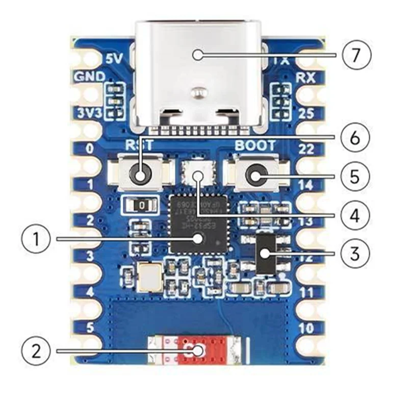 BLE/Zigbee/Thread 고급 IoT 애플리케이션을 위한 ABZW ESP32 H2 미니 개발 보드 96Mhz 프로세서