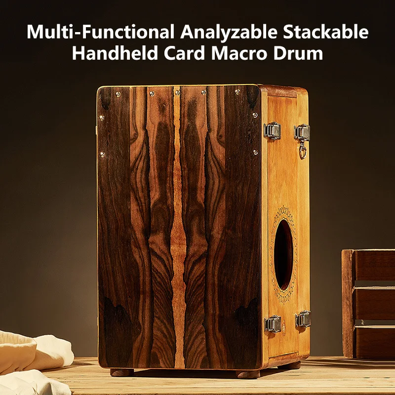 

Multifunctional Cajon Bongo Drum Professional Folk Detachable Percussion Instrument Wooden Box Foldable Portable Shoulder Strap