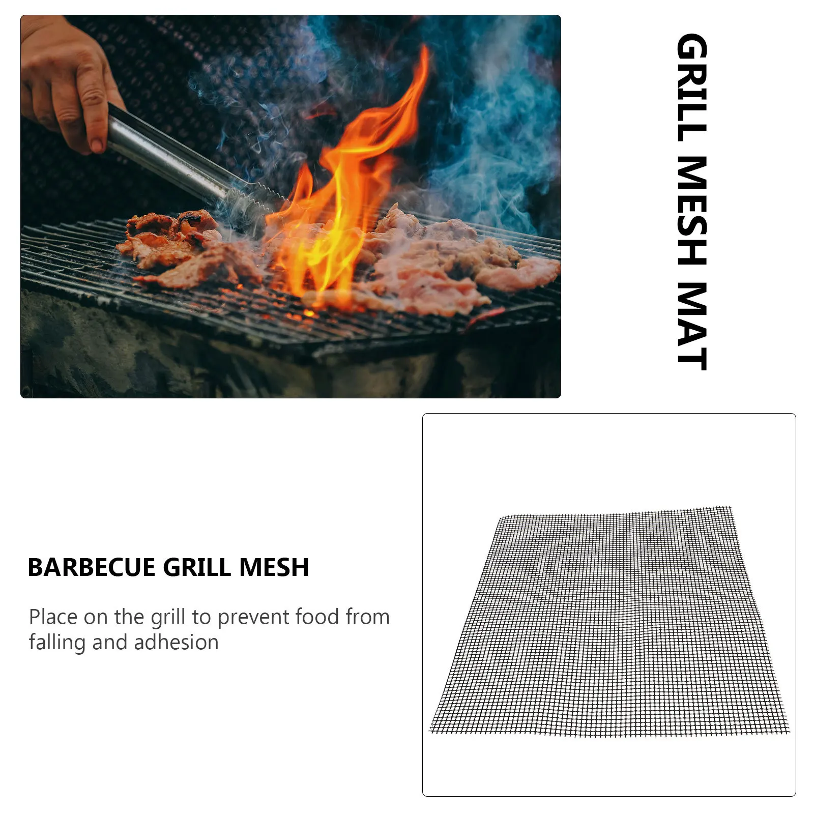 

1Pcs Nonstick Bbq Mat Fiberglass Grill Mesh Sheet Reusable Barbecue Grill Net for Preventing Food Sticking and Falling