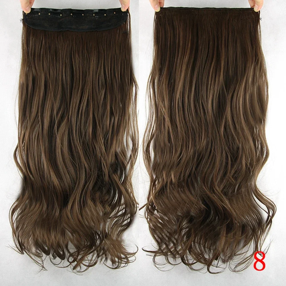 Long Curly Hairpieces Gray Natural Black Clip-in One Piece Hair Extension Hair Accessories for Women