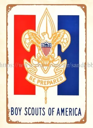 bathroom wall art prints Boy Scouts of America metal tin sign