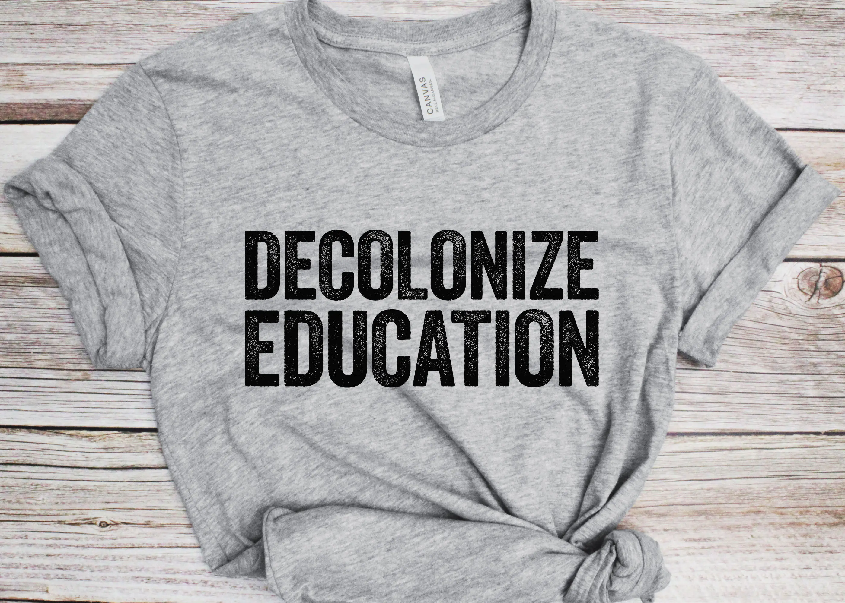 Decolonize Education T-Shirt - Unisex Funny School University Teacher Shirt - Political Activist Protest T-Shirt