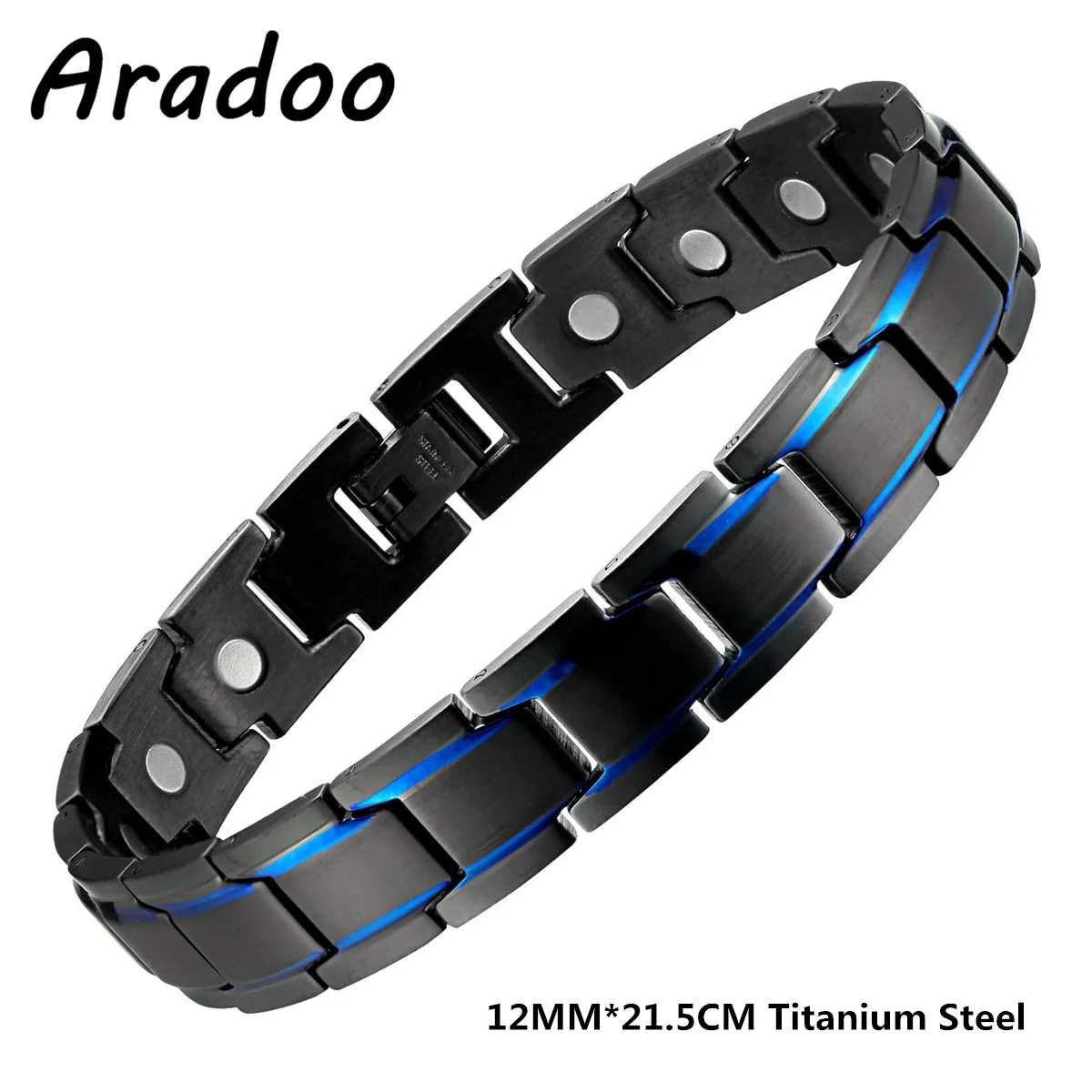 Magnetic Titanium Bracelet Black Magnetic Fat Burning Anti-fatigue Sports Bracelet Anti-radiation Men\'s Bracelet