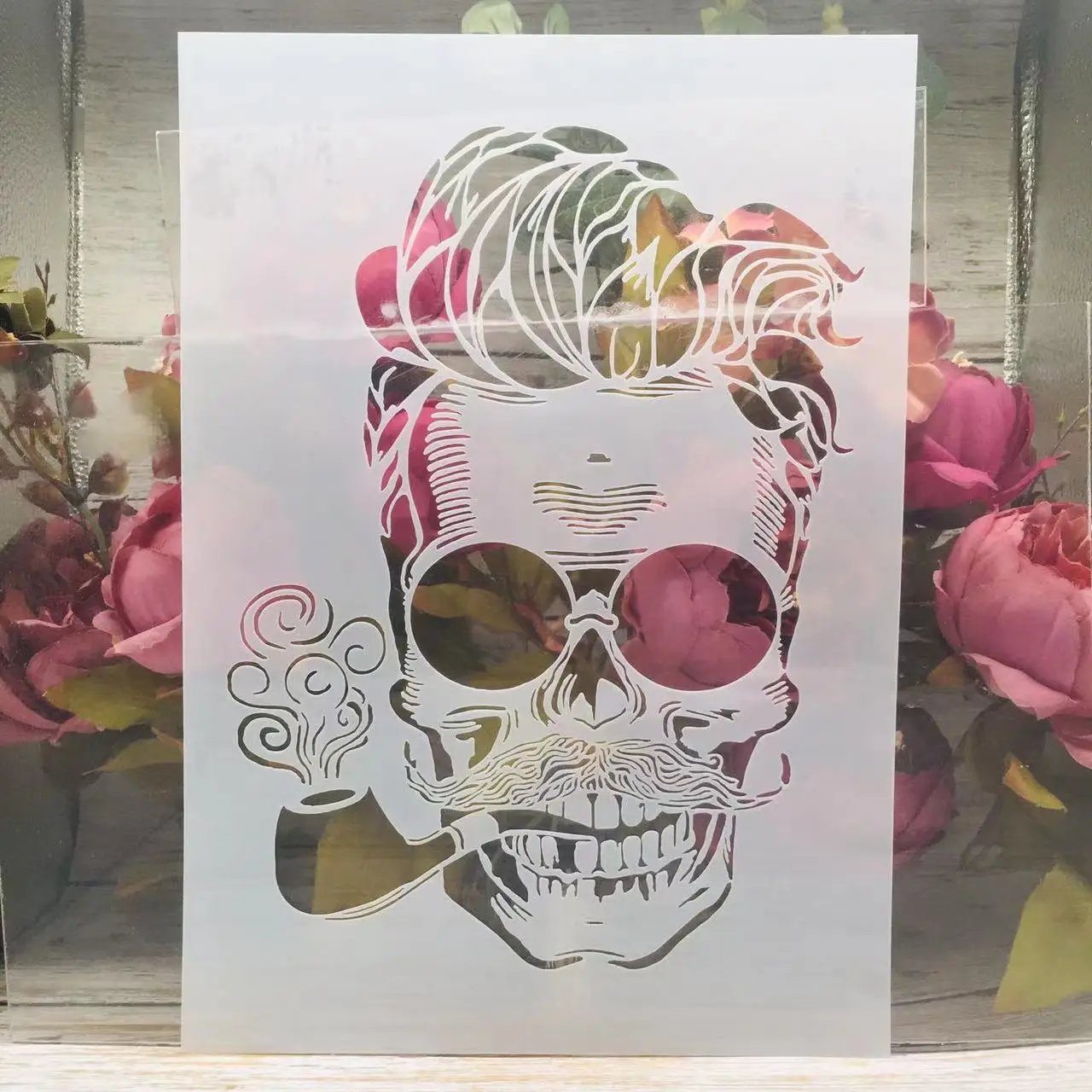 A4 29cm przystojny czaszka okulary rury DIY Layering szablony malowanie ścian kolorowanka szablony do albumu Decor szablon
