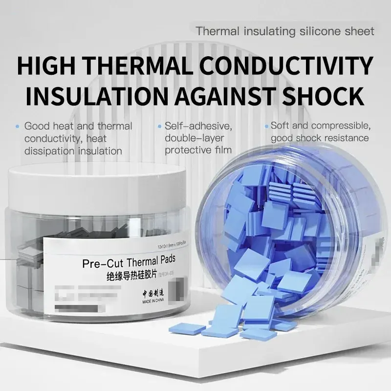 100PCS Thermal Insulating Silicone Sheet High Temperature Resistance Motherboard CPU IC GPU Repair Pre-cutting Mat