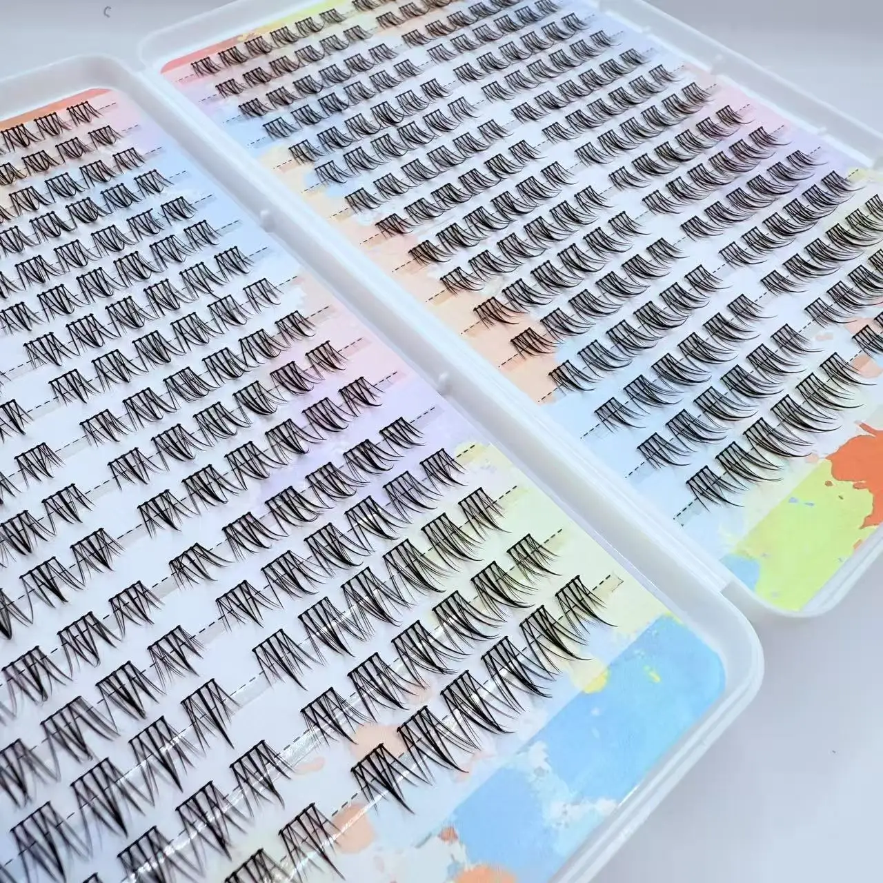 DIY-Wimperncluster mit großem Fassungsvermögen, 384 Stück, künstliche Wimpern, einfach anzubringende Einzelwimpern für Anfänger und den täglichen Gebrauch – Detail 4