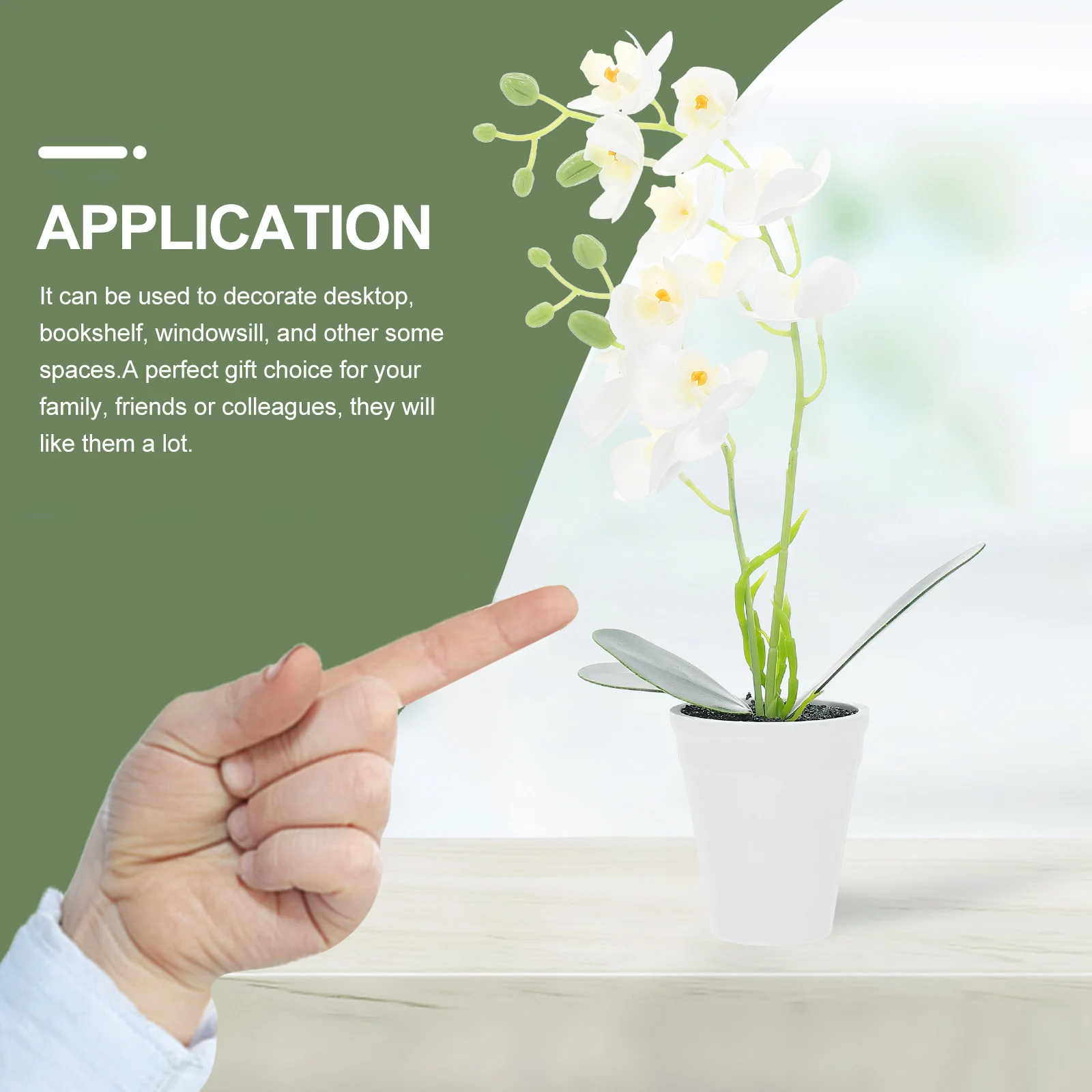 

Artificial Plant Decorations White Simulation Realistic Bonsai Tree Fake Flowers Vase Desktop Bookshelf Windowsill