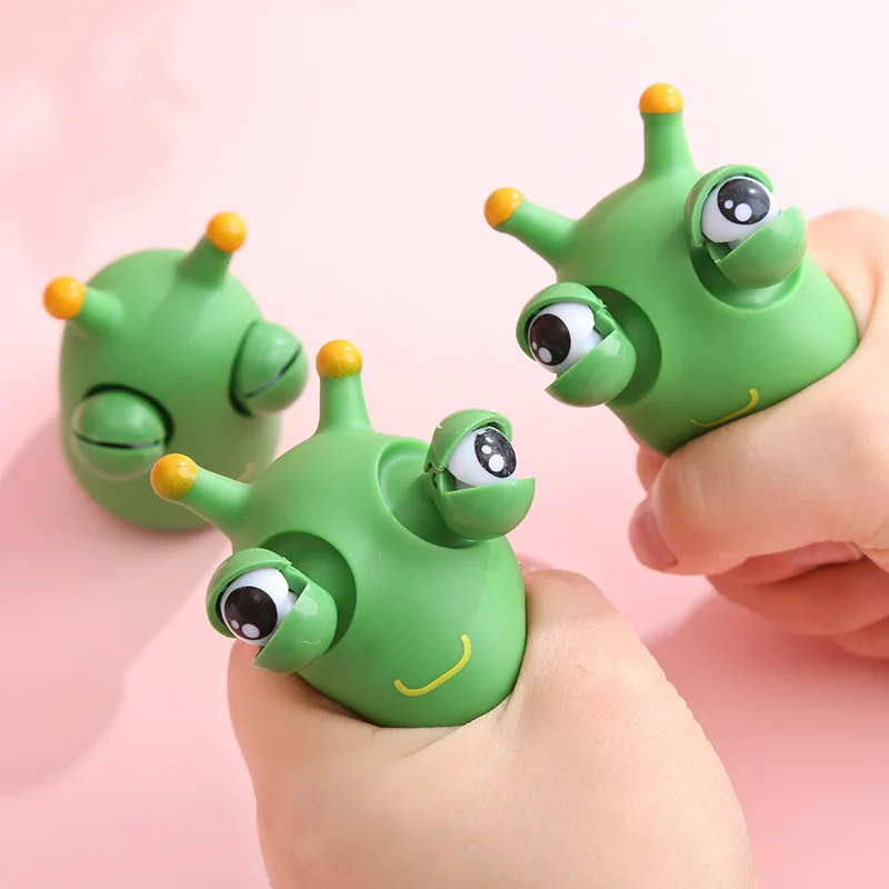 Festival Party Funny Eyeball Burst Squeeze Toy Green Eye Caterpillar Pinch Toys Party supplies