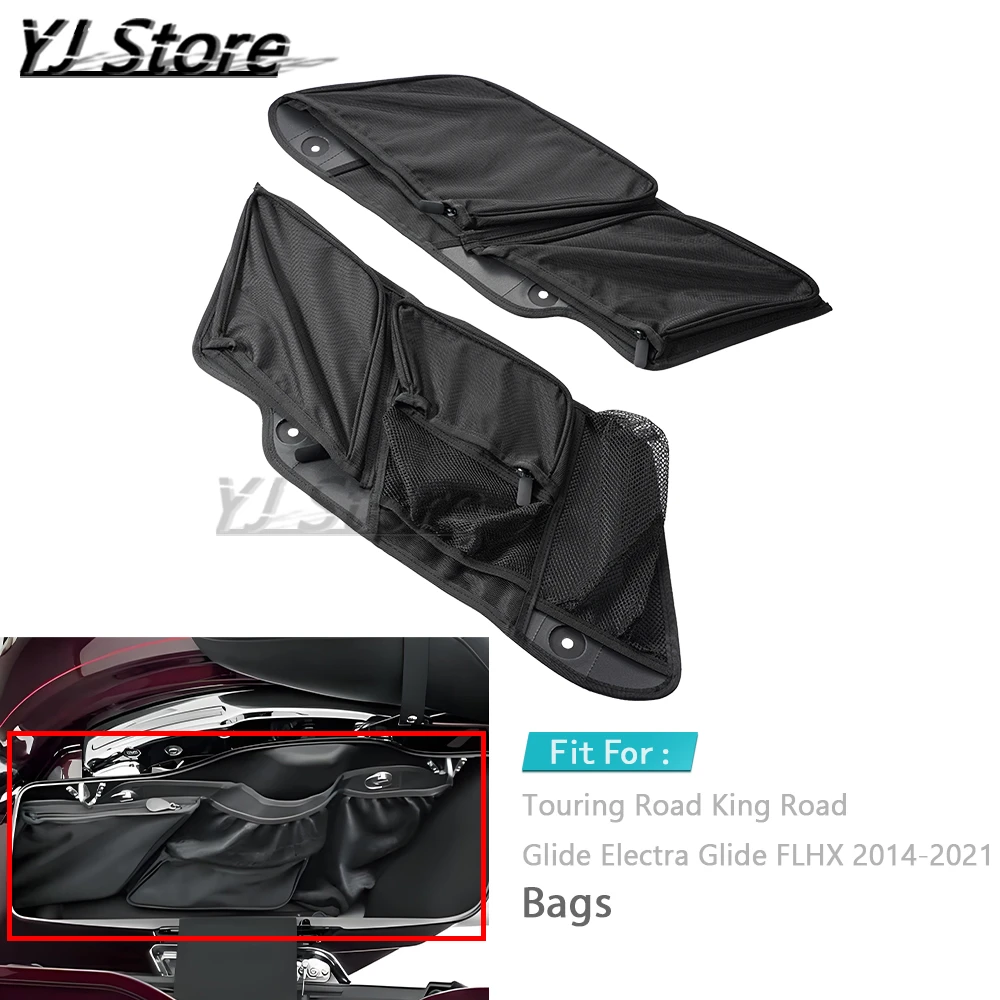 Bolsa de almacenamiento organizadora de pared interior para motocicleta Harley Touring Road King Road Glide Electra Glide 2014-2021