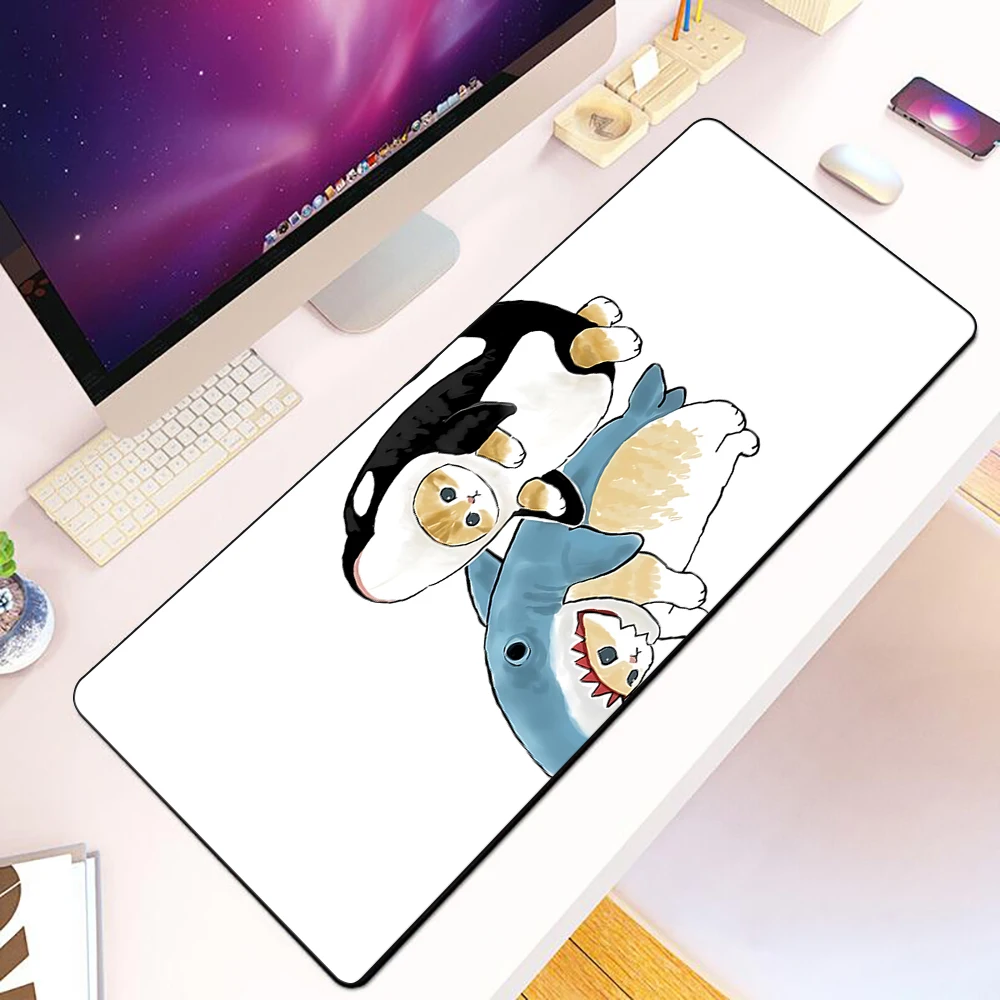 Cute Cat Mofusands Mousepad HD Printing Computer Gamers Locking Edge Non-slip Mouse Pad XXL90x40cm Keyboard PC Desk Pad