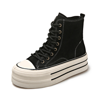 Autumn Women Casual Shoes Suede Platform Sneakers High Top Trainers Boots Running Sport Shoes Thick-Sole Walking Tennis Sneakers