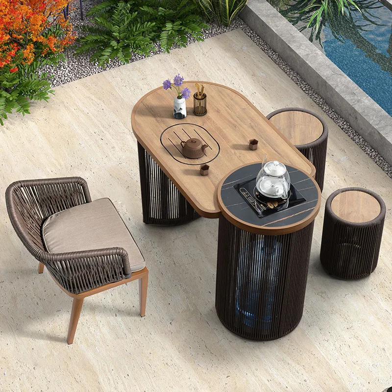 

Tea table and chair combination modern simple integrated coffee table living room home new Chinese style