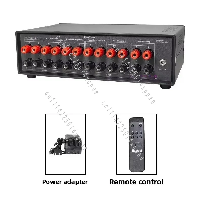 With Remote Control For Home Audio Sys High-Power 4-In 2-Out / 2-In 4-Out Audiophile Speaker Switcher Amplifier Speaker Selector