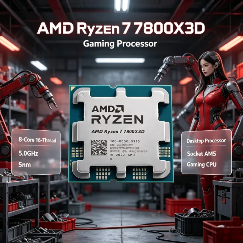 Ryzen 7 7800X3D R7 7800X3D AMD Desktop CPU 5.0GHz 8-Core 16-Thread 96M Cache 5nm AM5