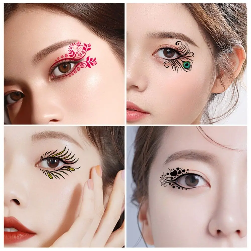 กันน้ํา Eyelash Tattoo สติกเกอร์เหงื่อติดทนนาน Eyelash Make-Up สติกเกอร์ดอกไม้ชั่วคราว Eye Shadow Tattoo สติกเกอร์